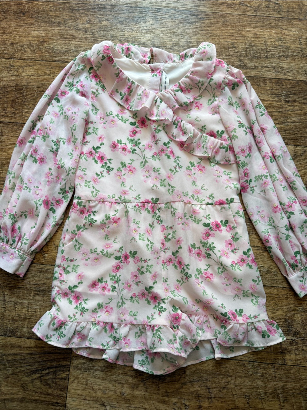 Janie and Jack Pink Floral Ruffle Romper